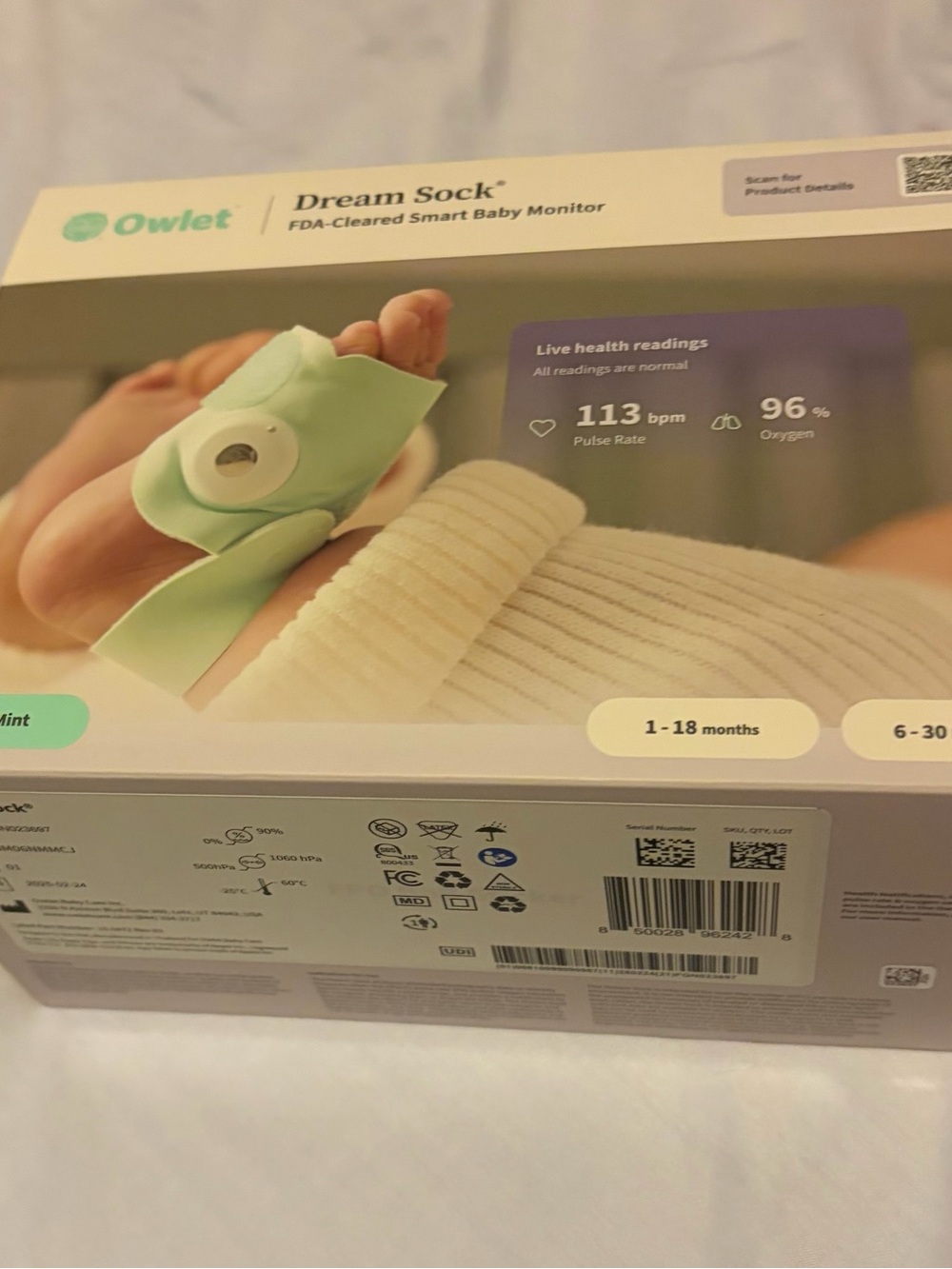 Owlet Dream Sock-unused